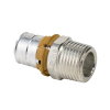 Uponor draad koppeling, S-Press, messing vertind, pers x buitendraad, Kiwa, 50 mm x 1½" 