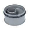 Airfit Innen-Reduzierring, PP, exzentrisch, reduziertes Spitzende/2x Manschette, grau, 110 x 40 mm 