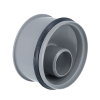 Airfit Innen-Reduzierring, PP, exzentrisch, reduziertes Spitzende/2x Manschette, grau, 110 x 40 mm 