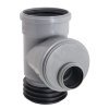 Airfit inzet verloop T-stuk 87°, pp, verjongd spie/3x manchet, grijs, 110 x 50 x 110 mm 