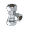 Bonfix Reduzierabzweig 90°, Messing verzinnt, 3x Klemmringverschr., Kiwa, Gastec QA, 22 x 15 x 22 mm 