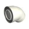 Ubbink UbiFit bocht 45°, concentrisch, met push-fit, pp, wit, 60/100 mm 