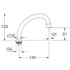 Grohe bovenuitloop, ¾", 140 mm, chroom 