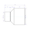 Hwa- / riool verloopstuk, pvc, inwendig x uitwendig spie, grijs, 70 x 125 mm 