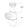 Nicoll bekersifon, type Easyphon, wartel x klem, pp, wit, 1½" x 40 mm 