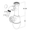 Nicoll Flaschengeruchsverschluss, Easyphon, mit Spülmaschinenanschluss, PP, weiß, 1½" x 40 mm 