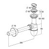 Nicoll Flaschensiphon, Typ Easyphon, m. Wandrohr, Rosette, Stopfenventil, Spitzende, PP, weiß, 40 mm 