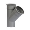 T-stuk 45°, pvc, 2x manchet/1x spie, grijs, SN4, 250 mm 