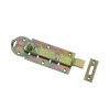 Rolschuif met bocht en sluitplaat, geel verzinkt, 120 mm