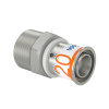 Uponor draad koppeling, S-Press Plus, messing vertind, buitendraad x pers, Kiwa, ¾" x 20 mm 