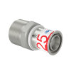 Uponor draad koppeling, S-Press Plus, messing vertind, buitendraad x pers, Kiwa, 1" x 25 mm 