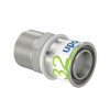 Uponor draad koppeling, S-Press Plus, messing vertind, buitendraad x pers, Kiwa, 1" x 32 mm 