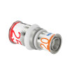 Uponor verloop koppeling, S-Press Plus, messing vertind, 2x pers, Kiwa, 25 x 20 mm