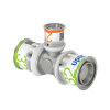 Uponor verloop T-stuk 90°, S-Press Plus, messing vertind, 3x pers, Kiwa, 32 x 20 x 32 mm 