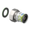 Uponor schroef koppeling, S-Press Plus, messing vertind, bi.dr. x pers, wartel, Kiwa, 1¼" x 32 mm 