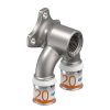 Uponor doorstroom muurplaat, S-Press Plus, messing vertind, binnendraad x pers, Kiwa, ½" x 20 mm 