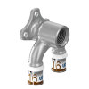 Uponor doorstroom muurplaat, S-Press Plus, messing vertind, binnendraad x pers, Kiwa, ½" x 16 x 20mm 