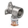 Uponor muurplaat, S-Press Plus, messing vertind, binnendraad x pers, kort model, Kiwa, ¾" x 20 mm 