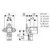 Uponor muurplaat, S-Press Plus, messing vertind, binnendraad x pers, lang model, Kiwa, ½" x 16 mm 