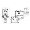 Uponor muurplaat, S-Press Plus, vertind, binnendraad x pers, extra lang model, Kiwa, ½" x 20 mm 
