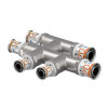 Uponor kruisstuk, S-Press Plus, messing vertind, 6x pers, Kiwa, 20 x 16 x 16 mm 
