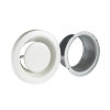 Nedco afzuigventiel met klemmen, staal, opbouwhoogte 16 mm, wit, Ø 80 mm 