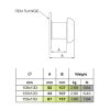 Dallai V-deel + buis x vierkantflens, type C, verzinkt, 159 x 150 mm 
