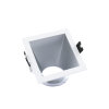 Adurolight® inbouwarmatuur, Mona, niet kantelb, wit, a-sym. mat zilver reflector, 82x82mm, excl lamp 