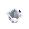 Adurolight® Unterputzspot, Mona, n. schwenkb., weiß, Reflektor asym. silber matt, 82x82mm, o. Lampe 