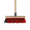 Talen Tools X-bezem, voor buiten, kunststof haren, 30 cm, rood/zwart, steel 140 cm 