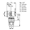 TECElogo muurplaat, brons, ppsu, steek x binnendraad, 20 mm x ½" 