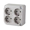 Power deksel kabeldoos, met wcd 4-voudig, grijs 