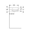 Geberit wastafel, type 300 basic, 500 x 380 x 185 mm, rechthoek, overloop, kraangat midden, wit 