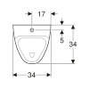 Geberit 300 urinoir, boveninlaat, afvoer achter, 570 x 340 x 340 mm, wit 