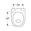 Geberit closetpot, type 300 basic 96, 390 x 355 x 470 mm, spoelrand, vlakspoel, uitlaat AO, wit 