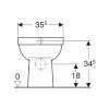 Geberit closetpot, type 300 basic 96, 390 x 355 x 470 mm, spoelrand, vlakspoel, uitlaat PK, wit 