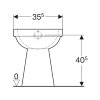 Geberit closetpot, type 300 comfort 93, 450 x 355 x 470 mm, spoelrand, vlakspoel, verhoogd, AO, wit 