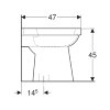 Geberit closetpot, type 300 comfort 93, 450 x 355 x 470 mm, spoelrand, vlakspoel, verhoogd, AO, wit 