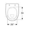 Geberit closetpot, type 300 comfort 93, 450 x 355 x 470 mm, spoelrand, vlakspoel, verhoogd, AO, wit 
