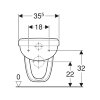 Geberit wandcloset, type 300 Basic 48, diepspoel, pijp kort, 340 x 350 x 480 mm, glans wit 