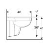 Geberit wandcloset, type 300 Basic 48, diepspoel, pijp kort, 340 x 350 x 480 mm, glans wit 