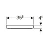 Geberit closetzitting, type 300 Basic, 37 x 45 cm, deksel, chroom scharnier, montage boven, wit 
