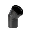 Pipelife Master3Plus Bogen 45°, Manschette x Spitzende, PP, schwarz, 75 mm 