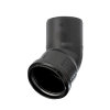 Pipelife Master3Plus Bogen 45°, Manschette x Spitzende, PP, schwarz, 75 mm 