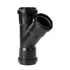 Pipelife Master3Plus T-stuk 45&deg;, 3x manchet, pp, zwart, 50 mm 