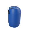 Vat met schroefdop, met handgrepen, blauw, 60 liter 