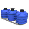 Regenwassertank mit Schacht, Typ Premium DS4000, PE, 4000 l, 230 x 180 x 145 cm, unterirdisch 