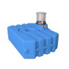 Regenwassertank mit Schacht, Modell Easy Rain 3000, PE, 3.000 l, 265 x 189 x 105 cm, unterirdisch 
