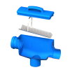 Slim Rain regenwater filter, blauw, Ø 110 mm 