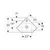 Geberit iCon hoekfontein, waskom, kraangat midden, keramiek, 460 x 330 x 130 mm, wit 
